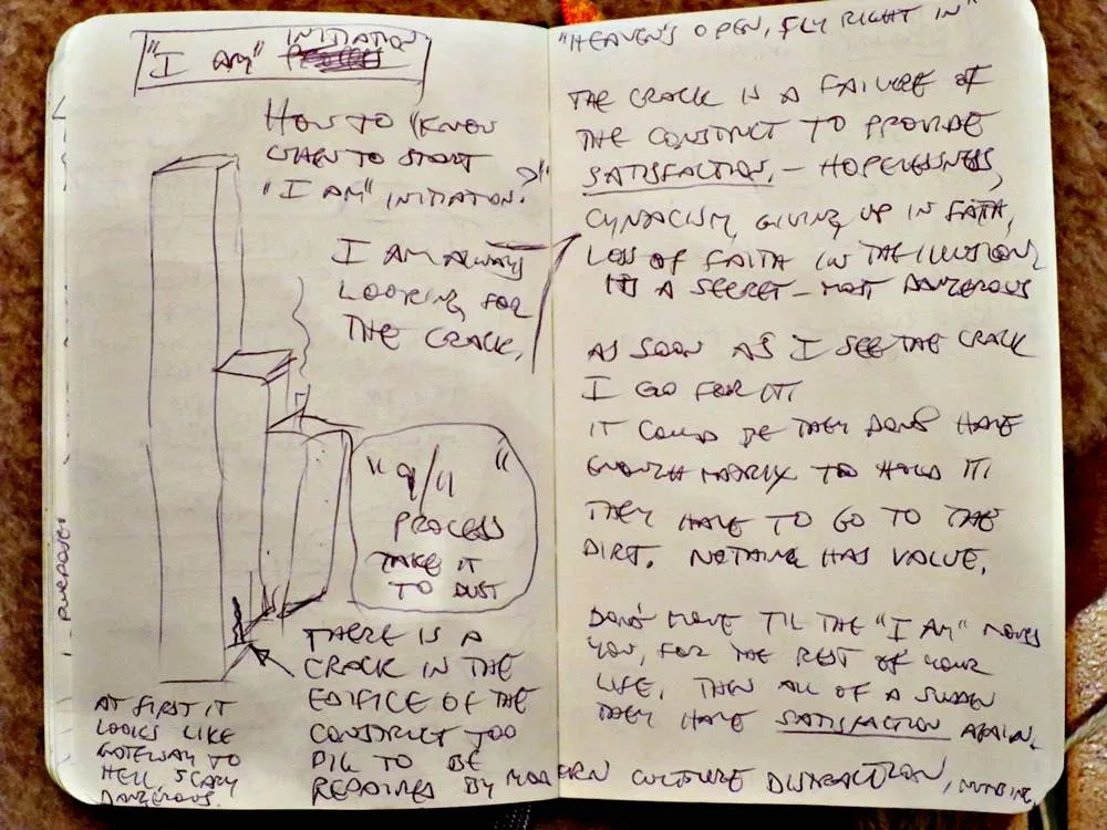 Two pages of a Beep! Book, full of notes about the "I am" initiation Two pages of a Beep! Book, full of notes about the "I am" initiation
