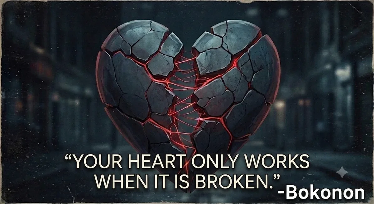 Your heart only works when it is broken. Your heart only works when it is broken.